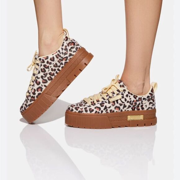 Puma Mayze Leopard Print Sneaker Shoe Platform Sneakers Size 7 - Picture 1 of 10
